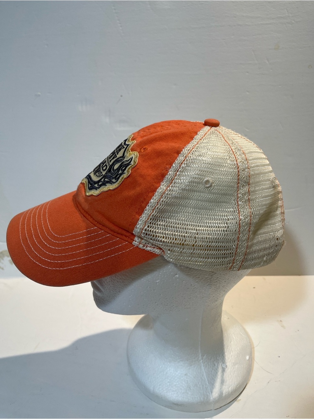 Orange & White Junk Gypsy Road Crew Trucker Hat Patch Cap. 100% cotton - Picture 3 of 5